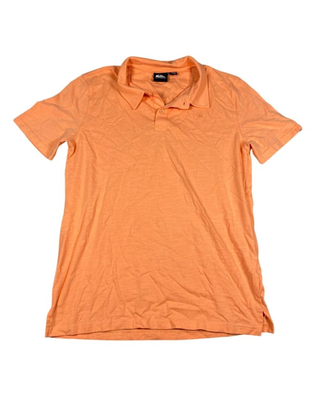 Quiksilver Boys XL Orange Peach Pink Short Sleeve Polo Shirt Cotton Blend